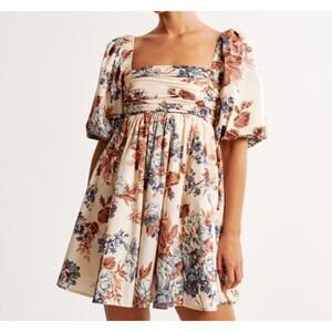 🌸 Abercrombie & Fitch Floral Puff Sleeve Mini Dress | Size Small Tall